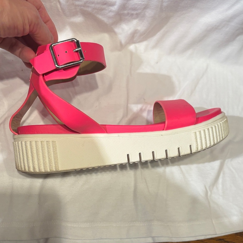 MIA Neon Pink Platform Sandals